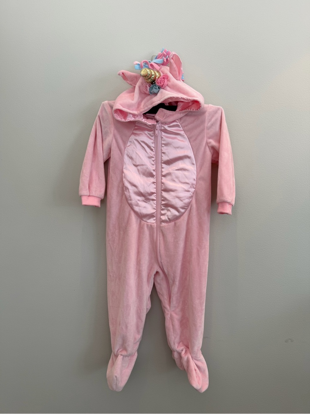Dream Play Imagine costume Pink Unicorn Hooded Kids One-Piece 18 Months